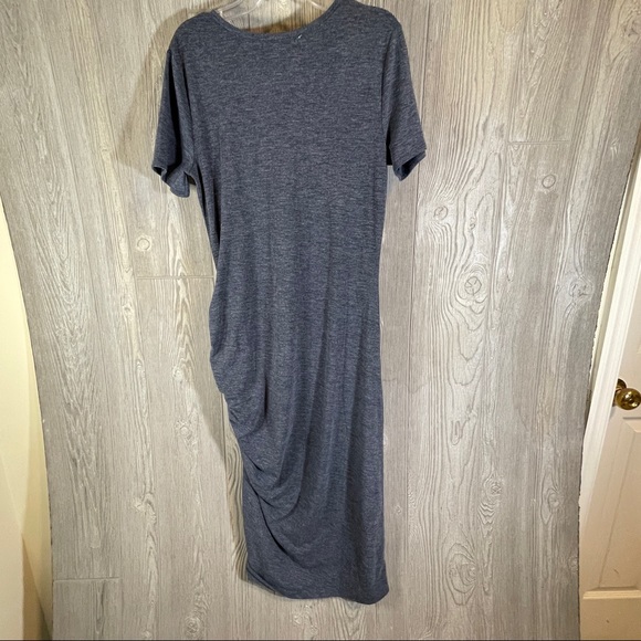 TREASURE & BOND Side Ruched Body-Con Dress Navy Iris Heather Size Small - Picture 5 of 8